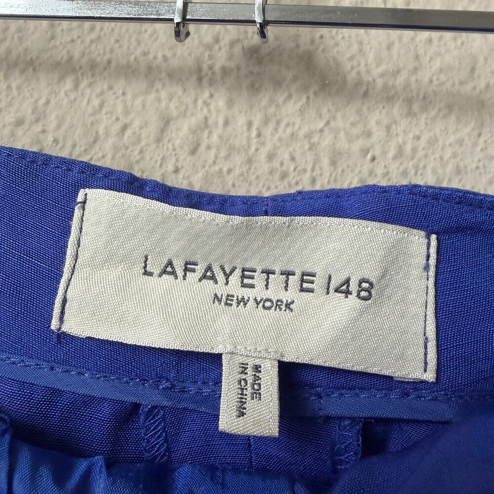 Lafayette 148 Blue Ryerson Silk Linen Bermuda Shorts Size 14 - Picture 4 of 7